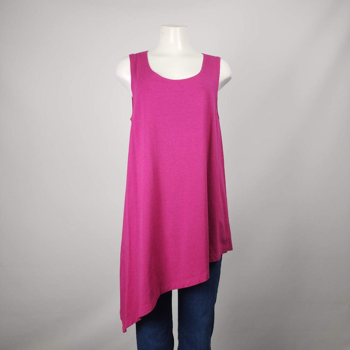 Bryn Walker Pink Bamboo Cotton Sleeveless Asymmetrical Top Size M