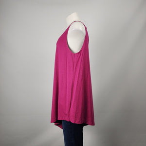Bryn Walker Pink Bamboo Cotton Sleeveless Asymmetrical Top Size M
