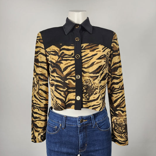 Joseph Ribkoff Animal Print Button Up Blouse Jacket Size 6