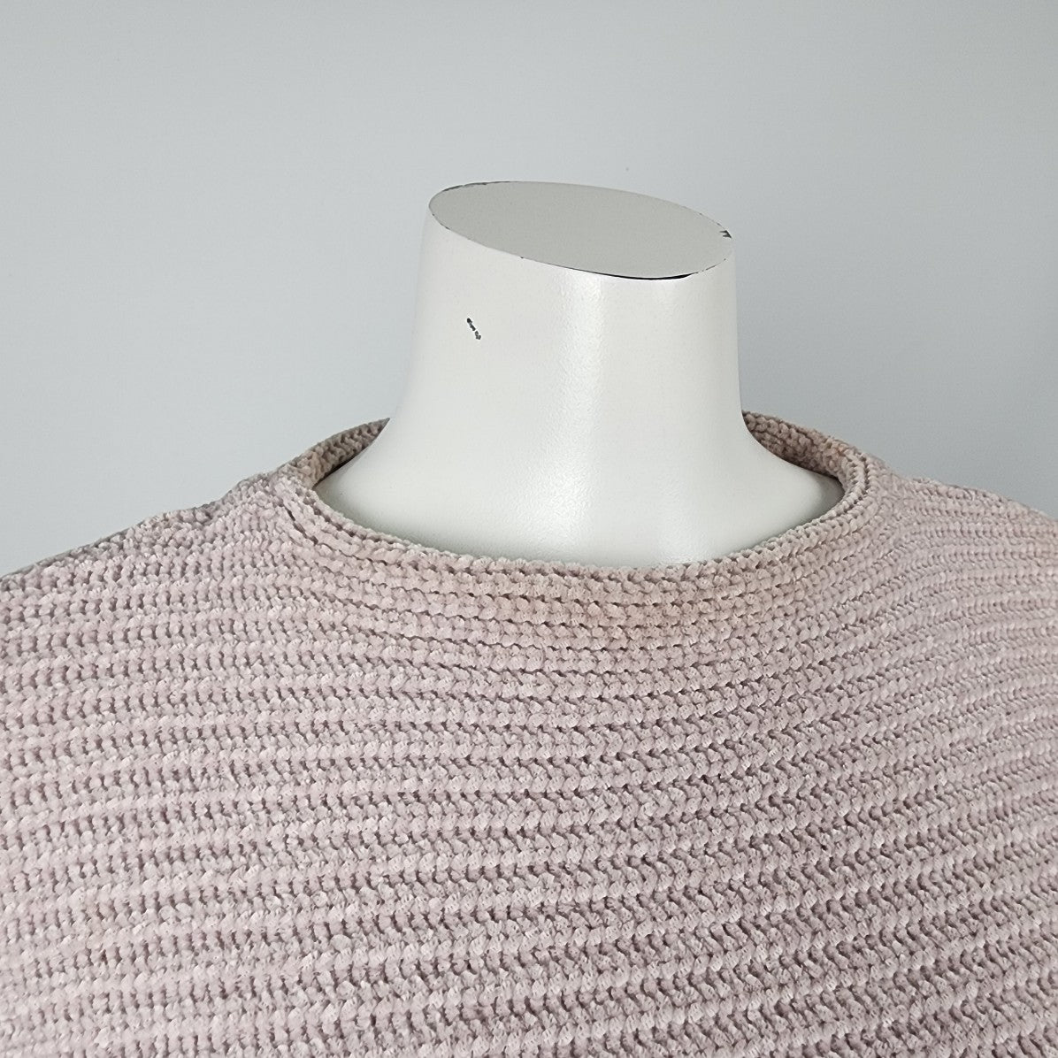 Monk & Lou Pink Cream Fuzzy Knit Sweater Top Size S/M