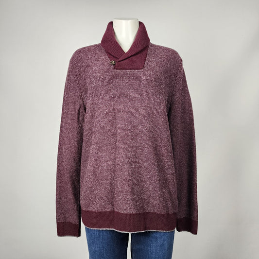 Hudson North Burgundy Wool Knit Sweater Size L