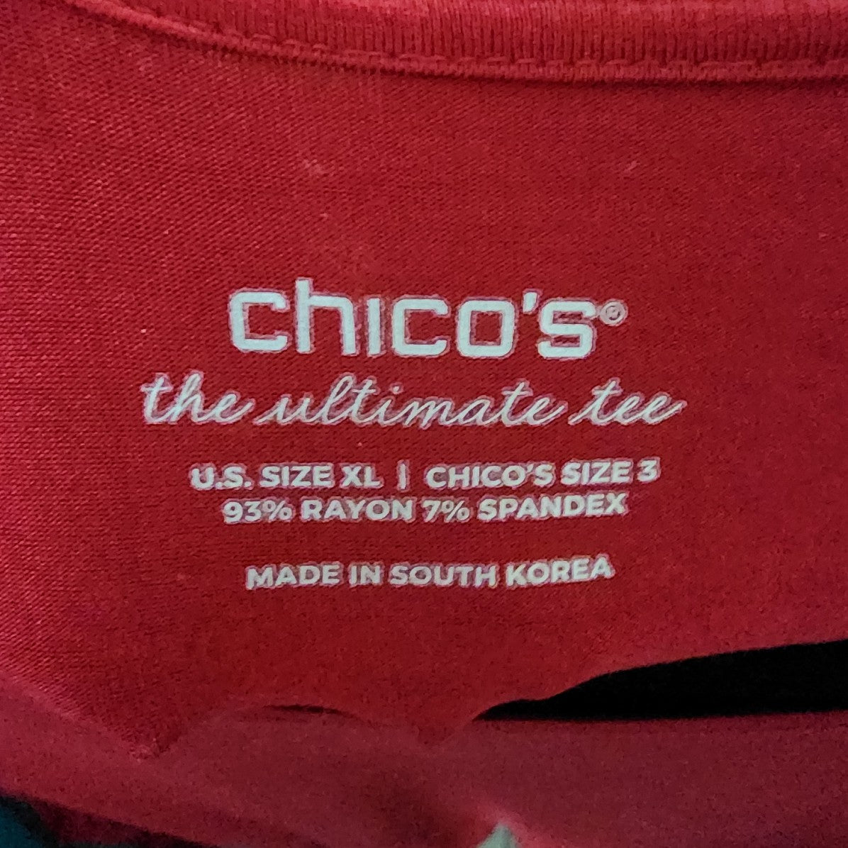 Chico's the ultimate tee Red Long Sleeve Top Size XL