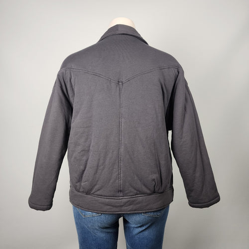 Lys Noir Grey Cotton Quilted Button Up Jacket Size XL
