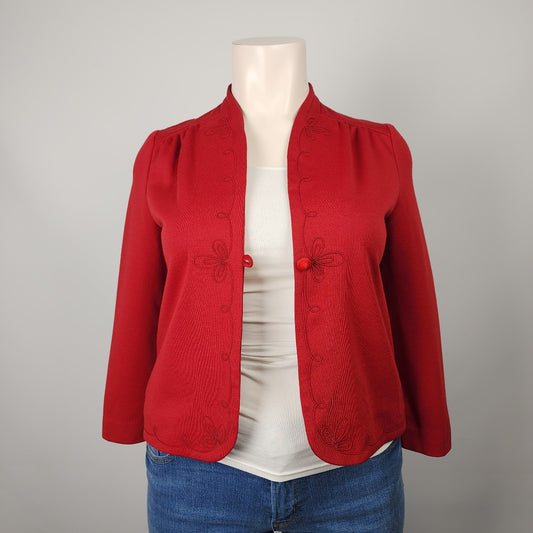 Vintage D'allaird's Union Label Red Floral Jacket Blazer Size M