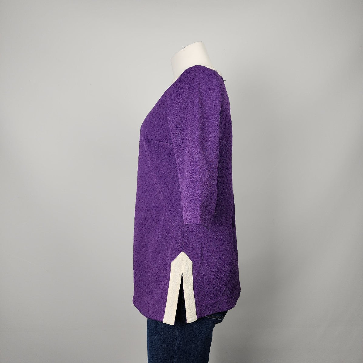 Vintage Handmade Purple 3/4 Sleeve Blouse Size M