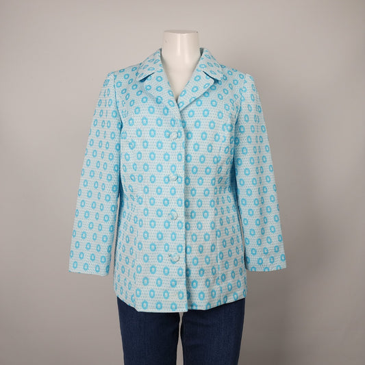 Vintage Handmade Blue Button Up Jacket Blazer Size M/L