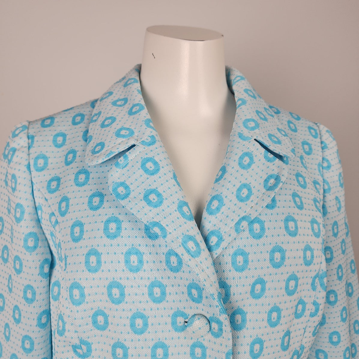 Vintage Handmade Blue Button Up Jacket Blazer Size M/L