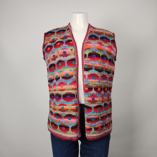 Vintage Handmade Pink Knit Sweater Vest Size M/L