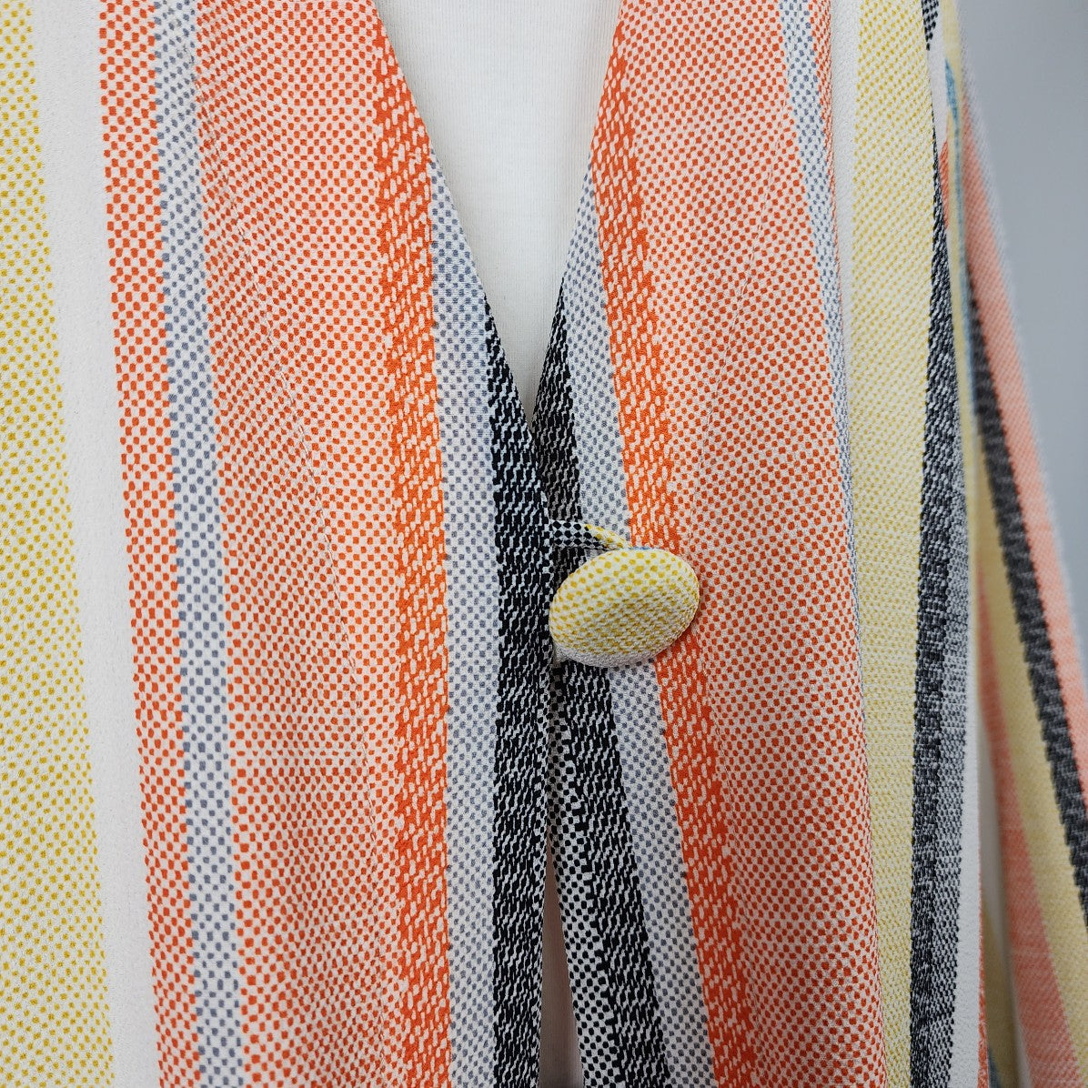 Artex Fashions Orange Striped Button Up Cardigan Size L