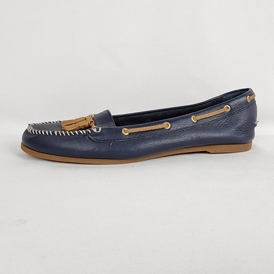 Sperry Top Sider Blue Leather Loafers Size 11