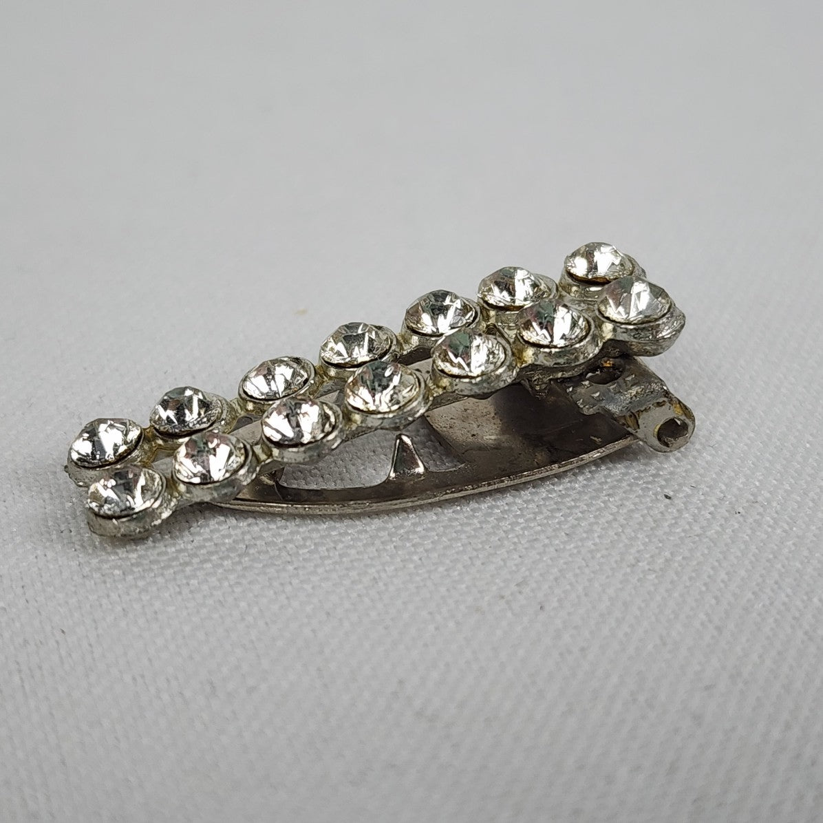 Vintage Silver Rhinestone Dress Shoe Clips Set