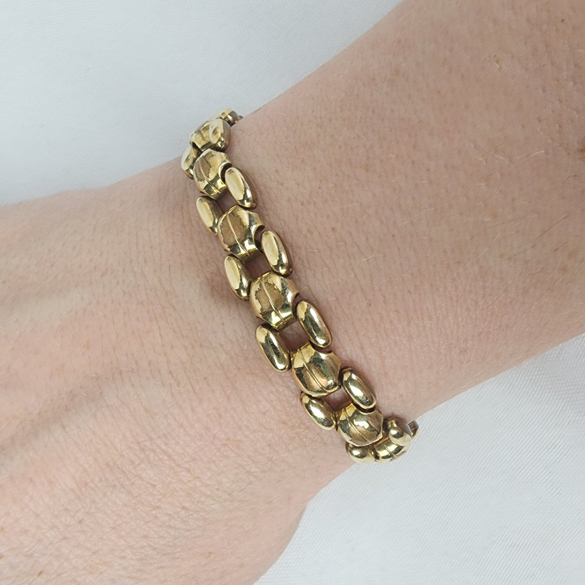 Vintage AM DBLE Yellow Gold Plated Chain Link Bracelet