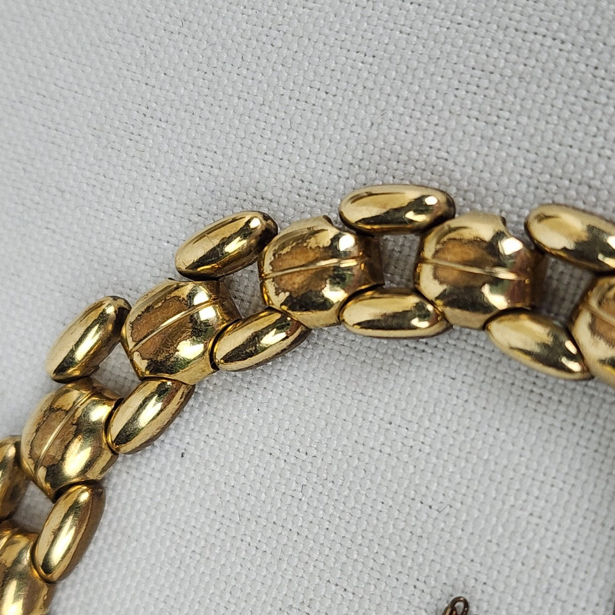 Vintage AM DBLE Yellow Gold Plated Chain Link Bracelet