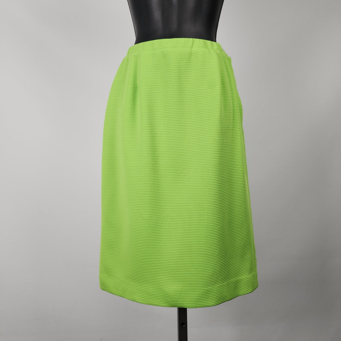 Vintage Handmade Lime Green Knee Length Skirt Size S