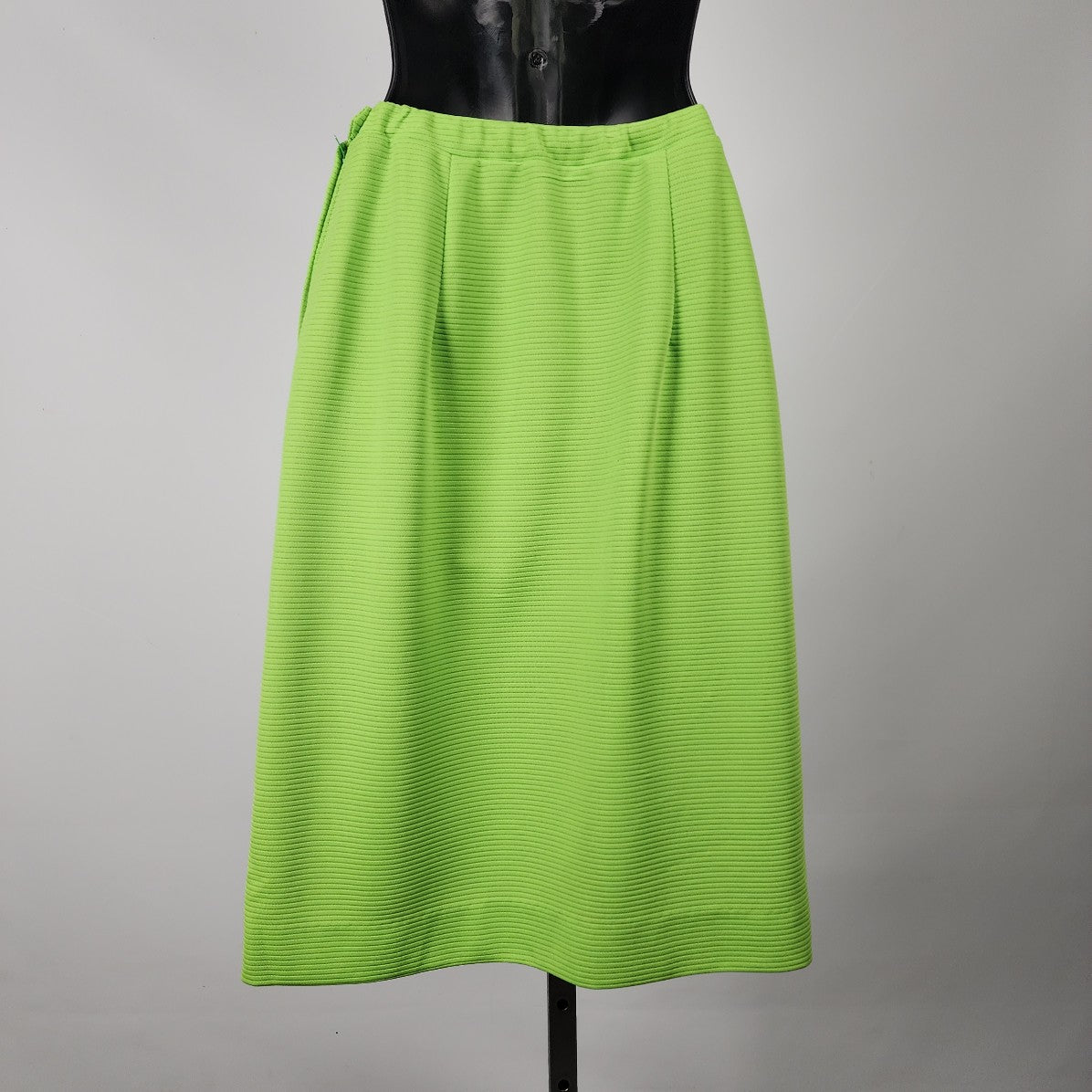 Vintage Handmade Lime Green Knee Length Skirt Size S