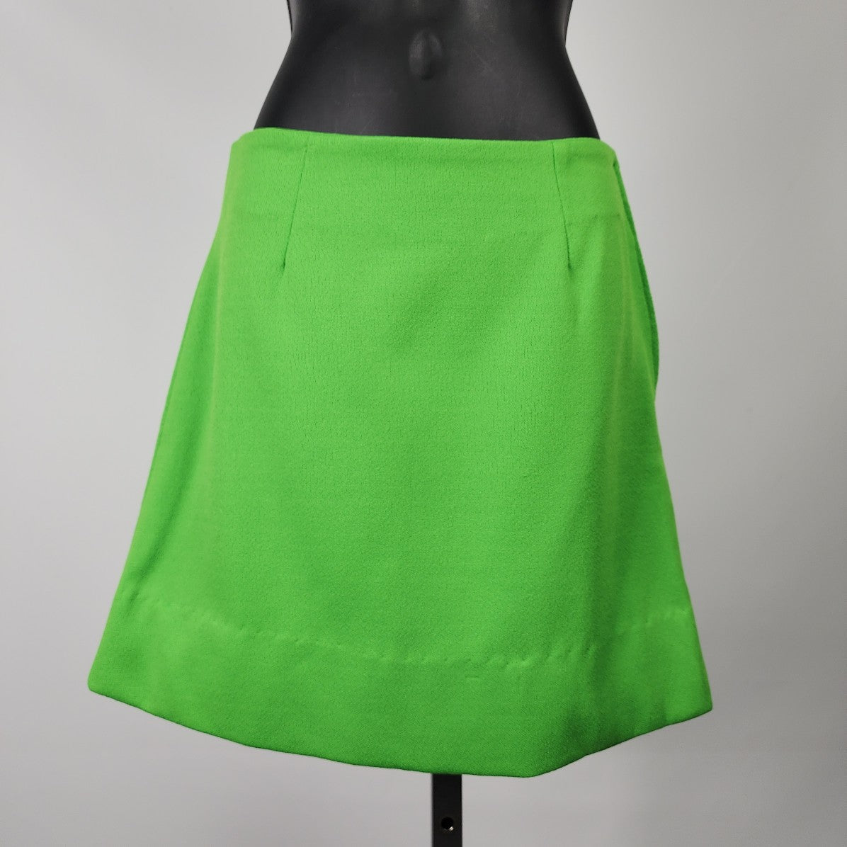 Vintage Handmade Lime Green Mini Skirt Size XS