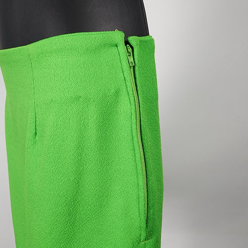 Vintage Handmade Lime Green Mini Skirt Size XS