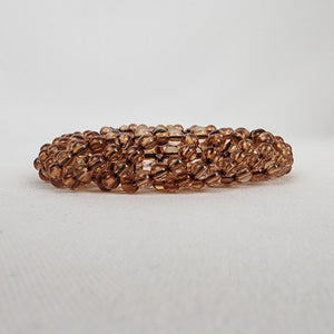 Brown Glass Beaded Twisted Stretch Bracelet