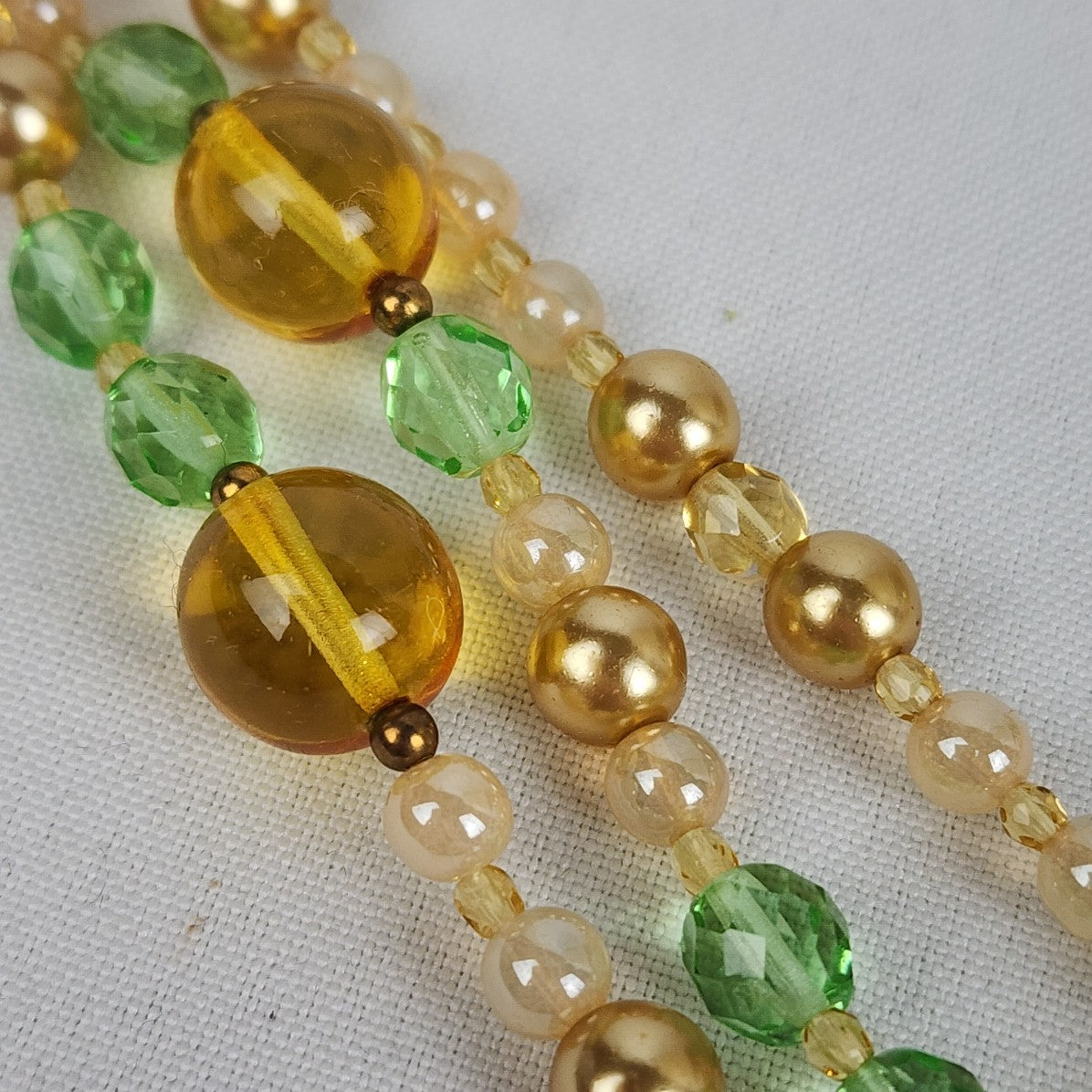 Joan Rivers Green Glass Beaded Layered Long Necklace