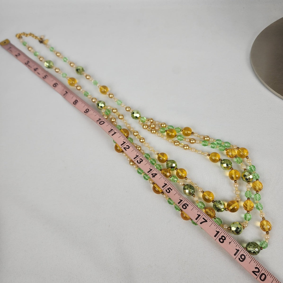 Joan Rivers Green Glass Beaded Layered Long Necklace