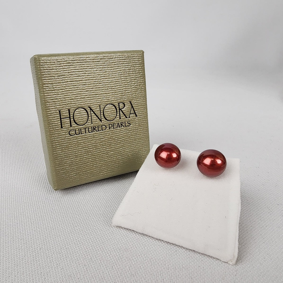 Honora Cultured Pearl Burgundy 925 Sterling Silver Stud Earrings