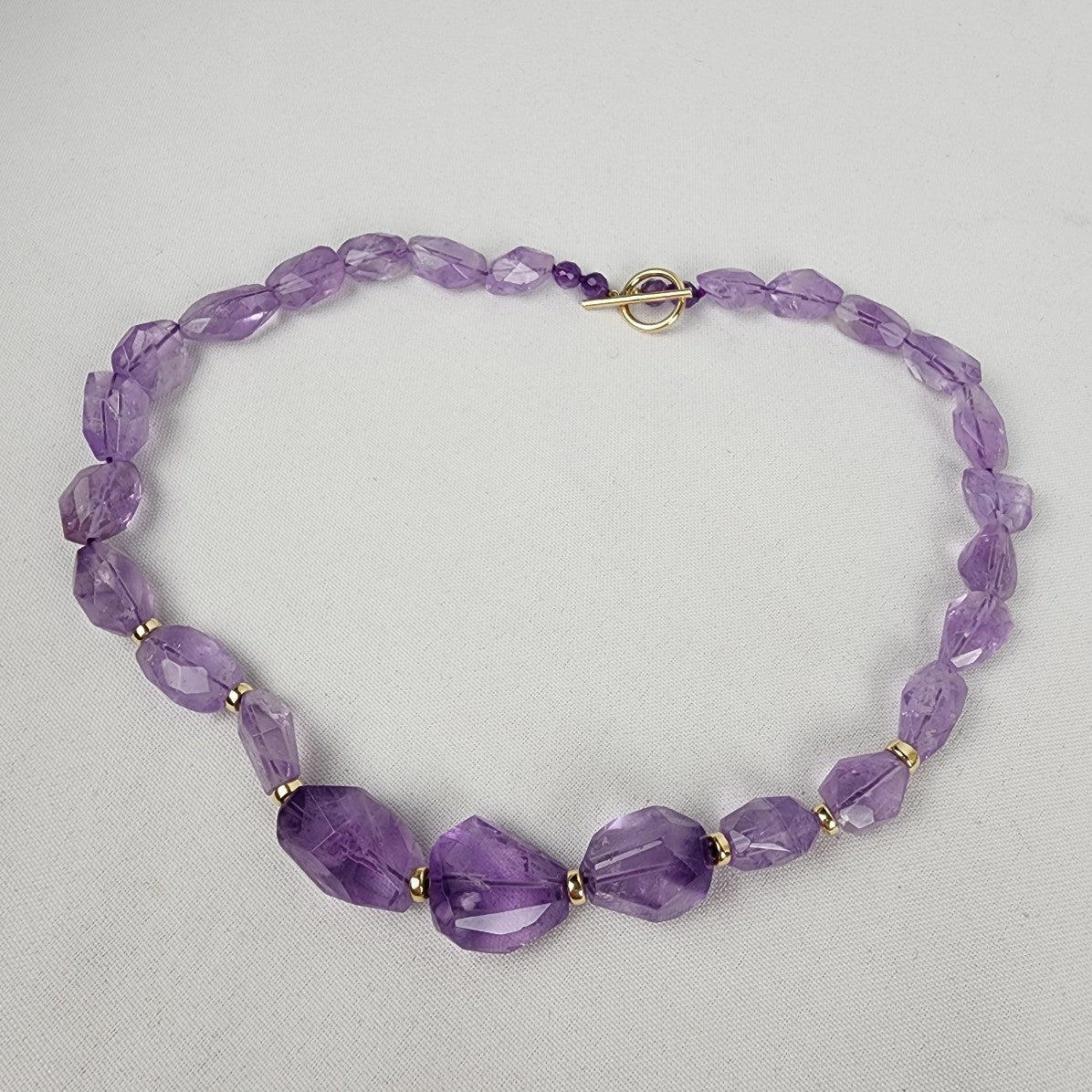 Purple Natural Stone Beaded Necklace