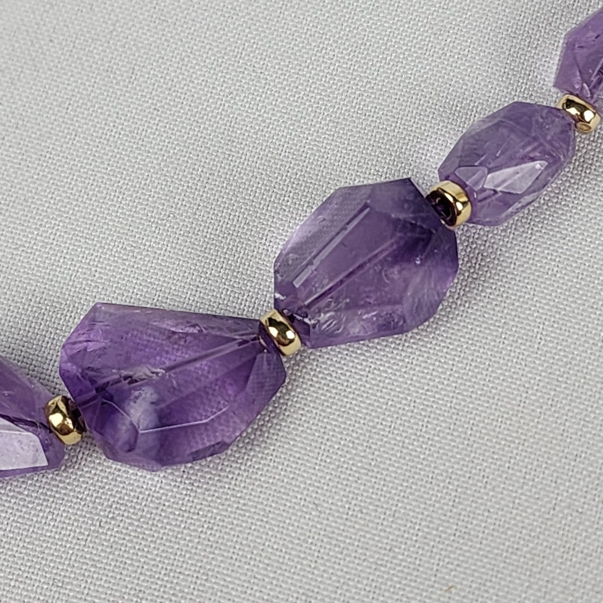 Purple Natural Stone Beaded Necklace