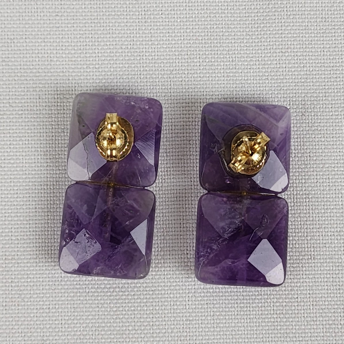 Amethyst 14K Posts Natural Stone Earrings