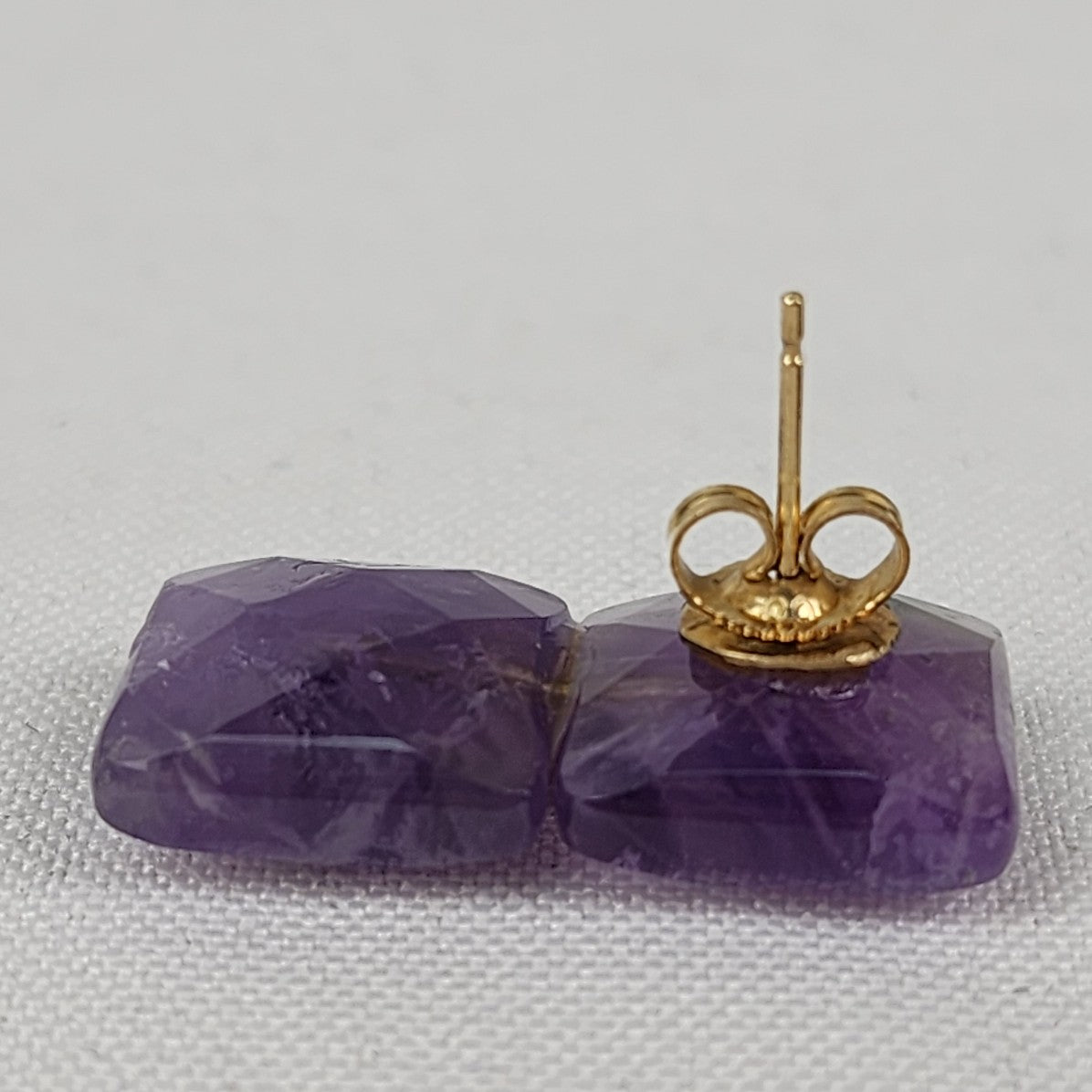 Amethyst 14K Posts Natural Stone Earrings