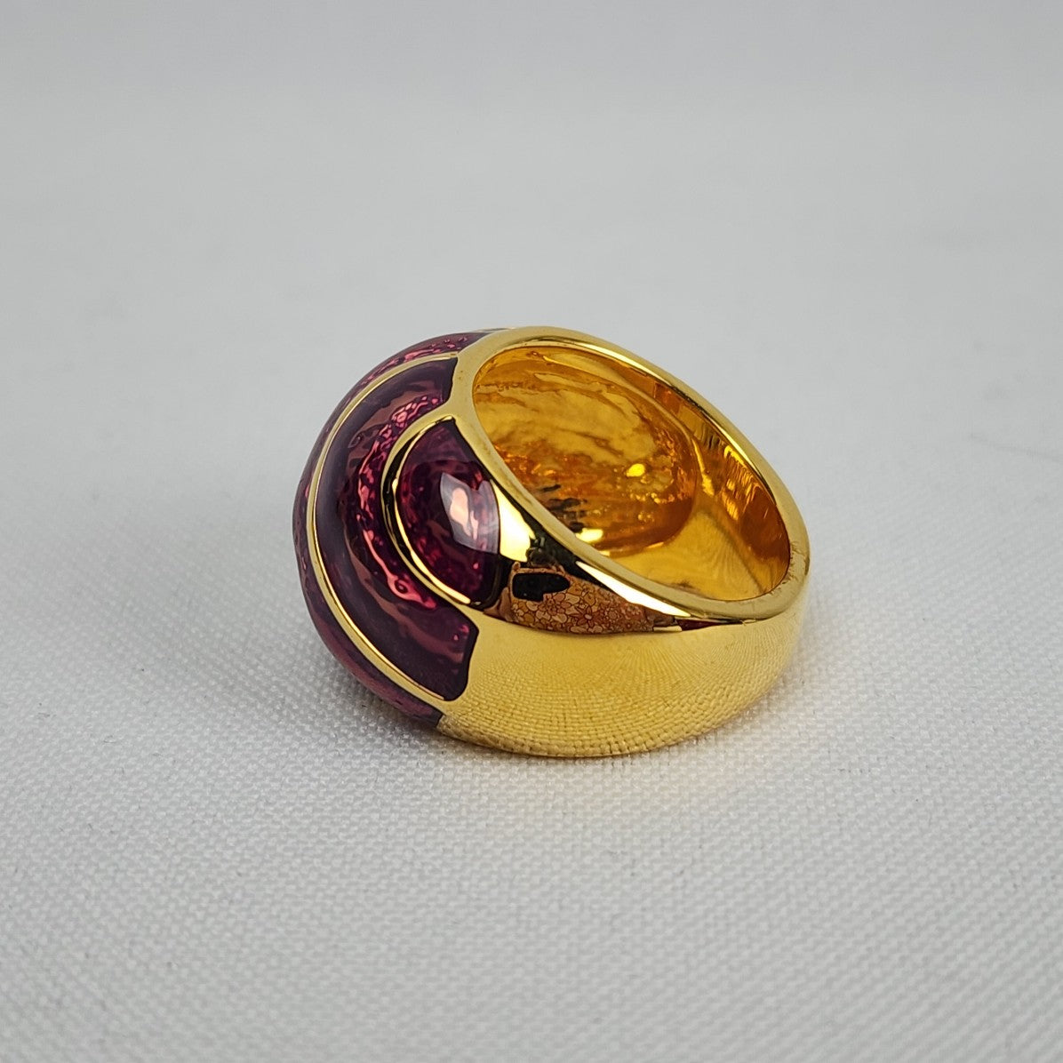 KJL Purple Enamel Gold Tone Ring Size 8