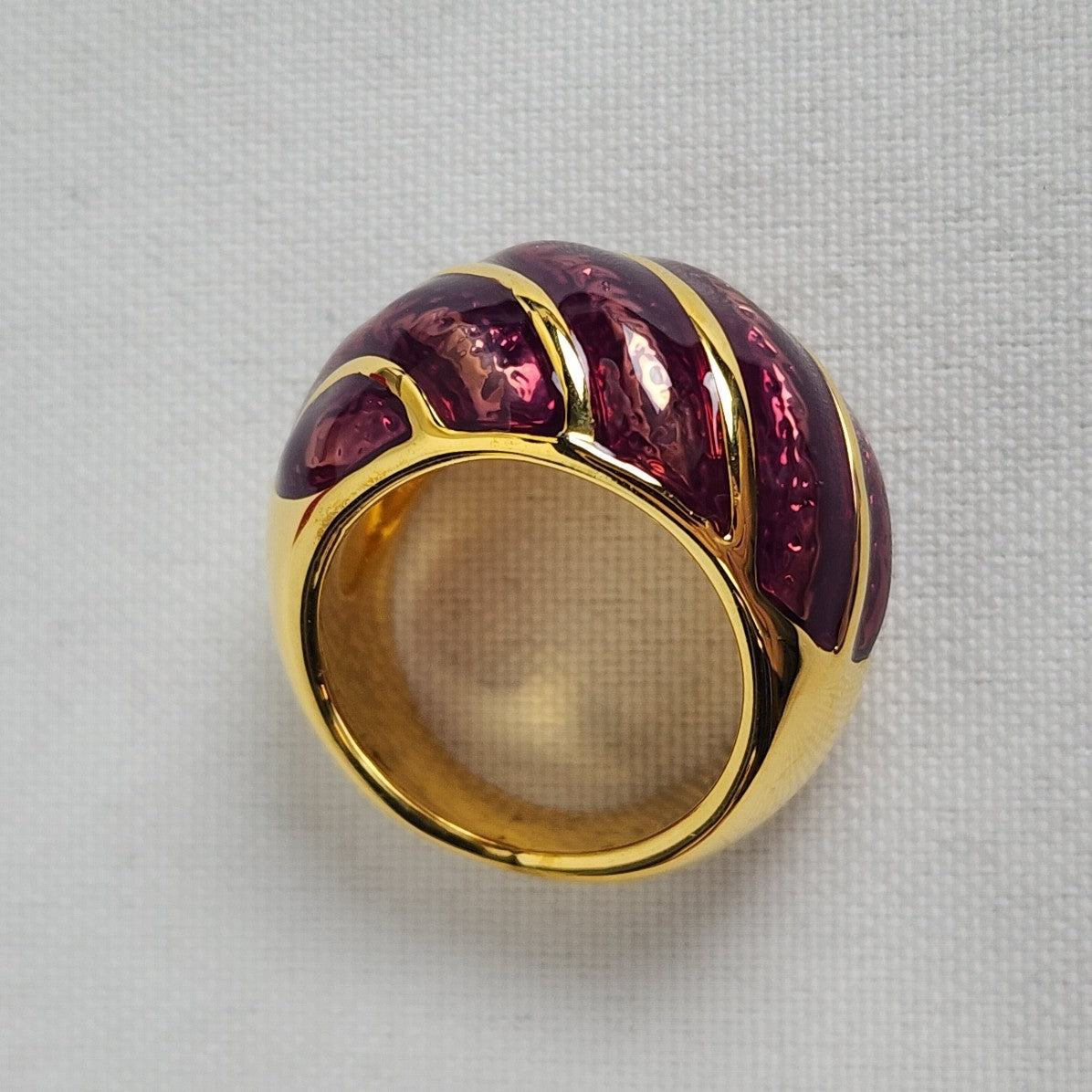 KJL Purple Enamel Gold Tone Ring Size 8