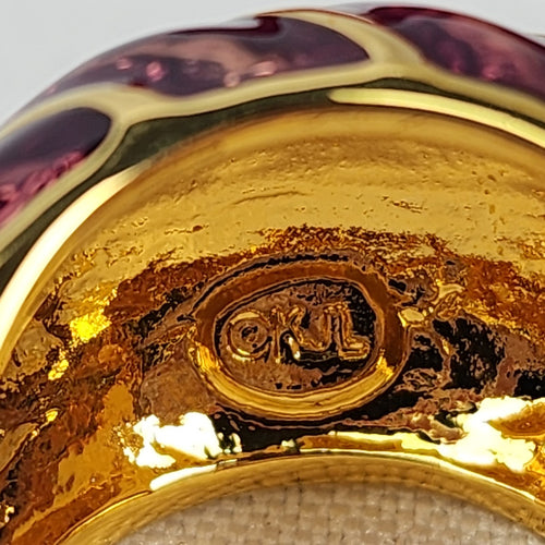 KJL Purple Enamel Gold Tone Ring Size 8