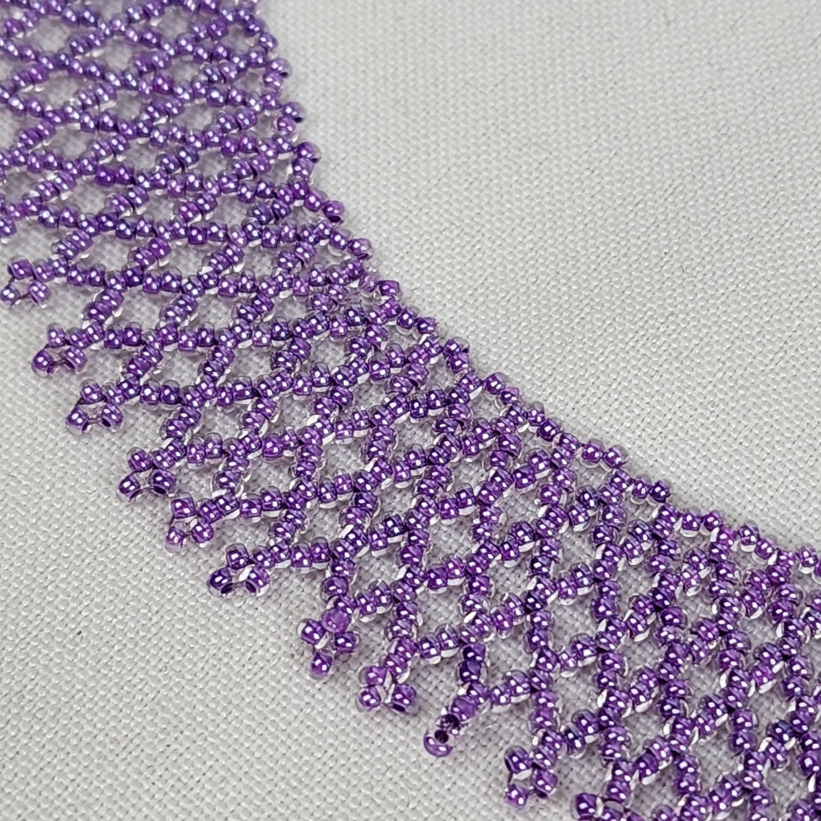 Purple Beaded Collar Necklace