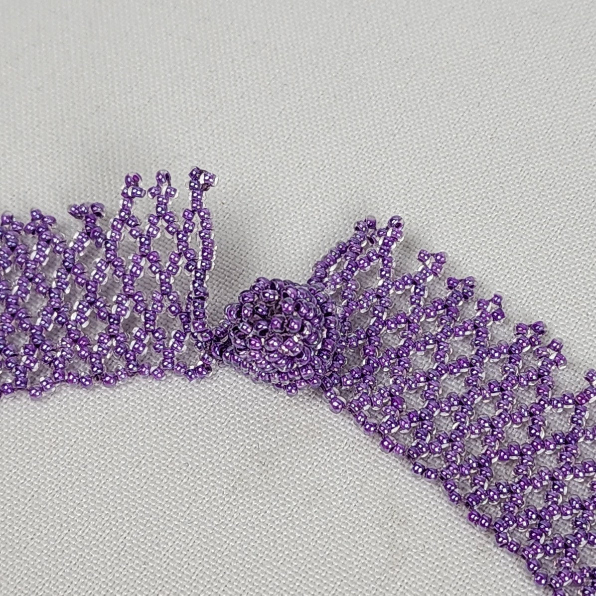 Purple Beaded Collar Necklace