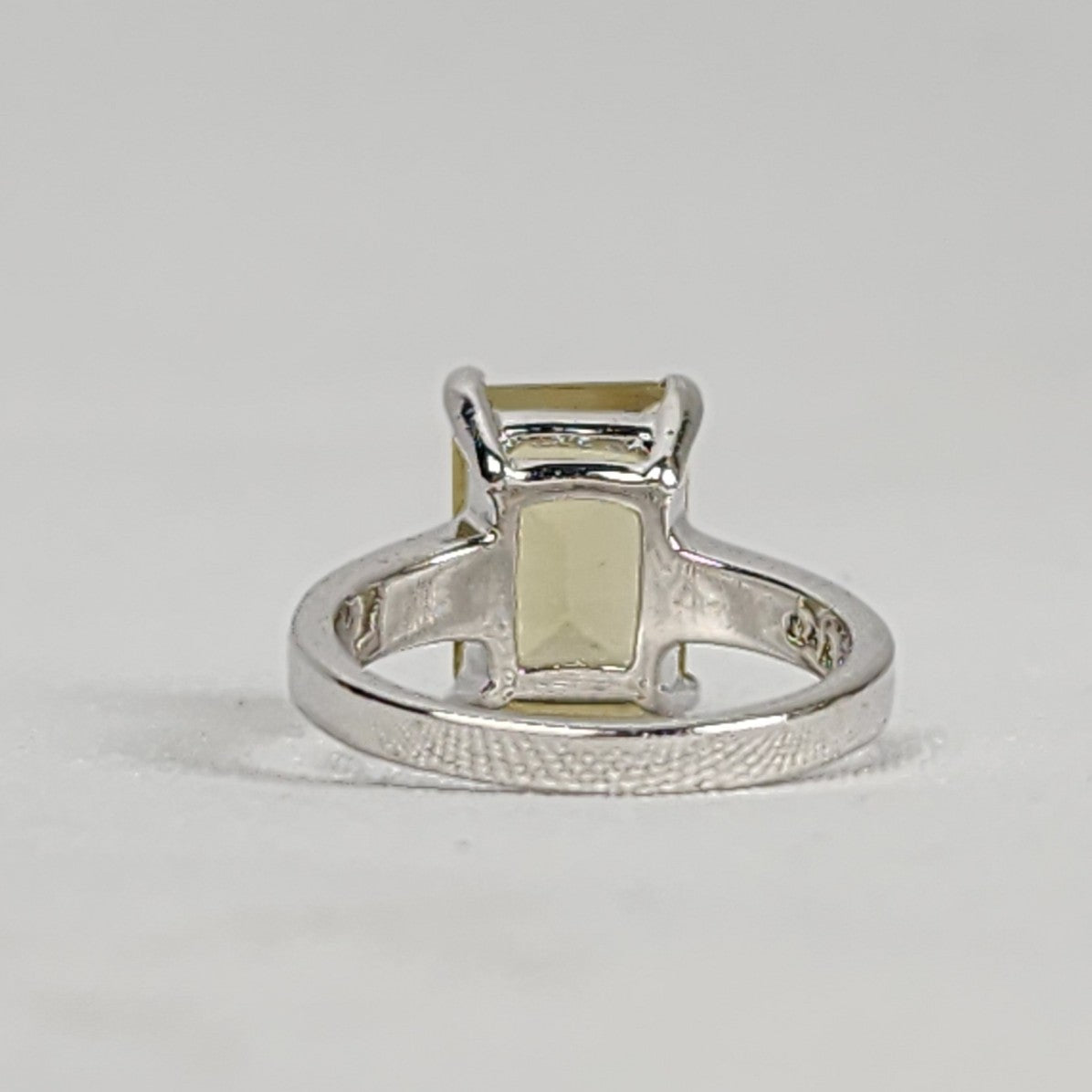 925 Sterling Silver Yellow Citrine Gemstone Ring Size 8