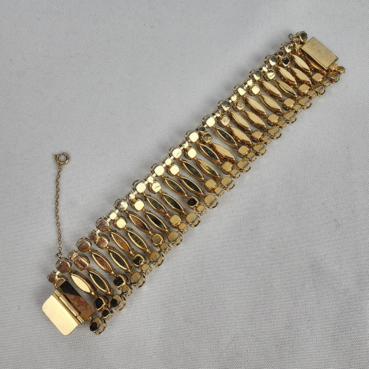 Vintage Sherman AB Crystal Gold Tone Bracelet