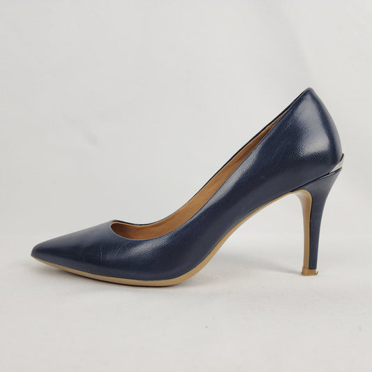 Calvin Klein Navy Blue Leather Heels Size 5