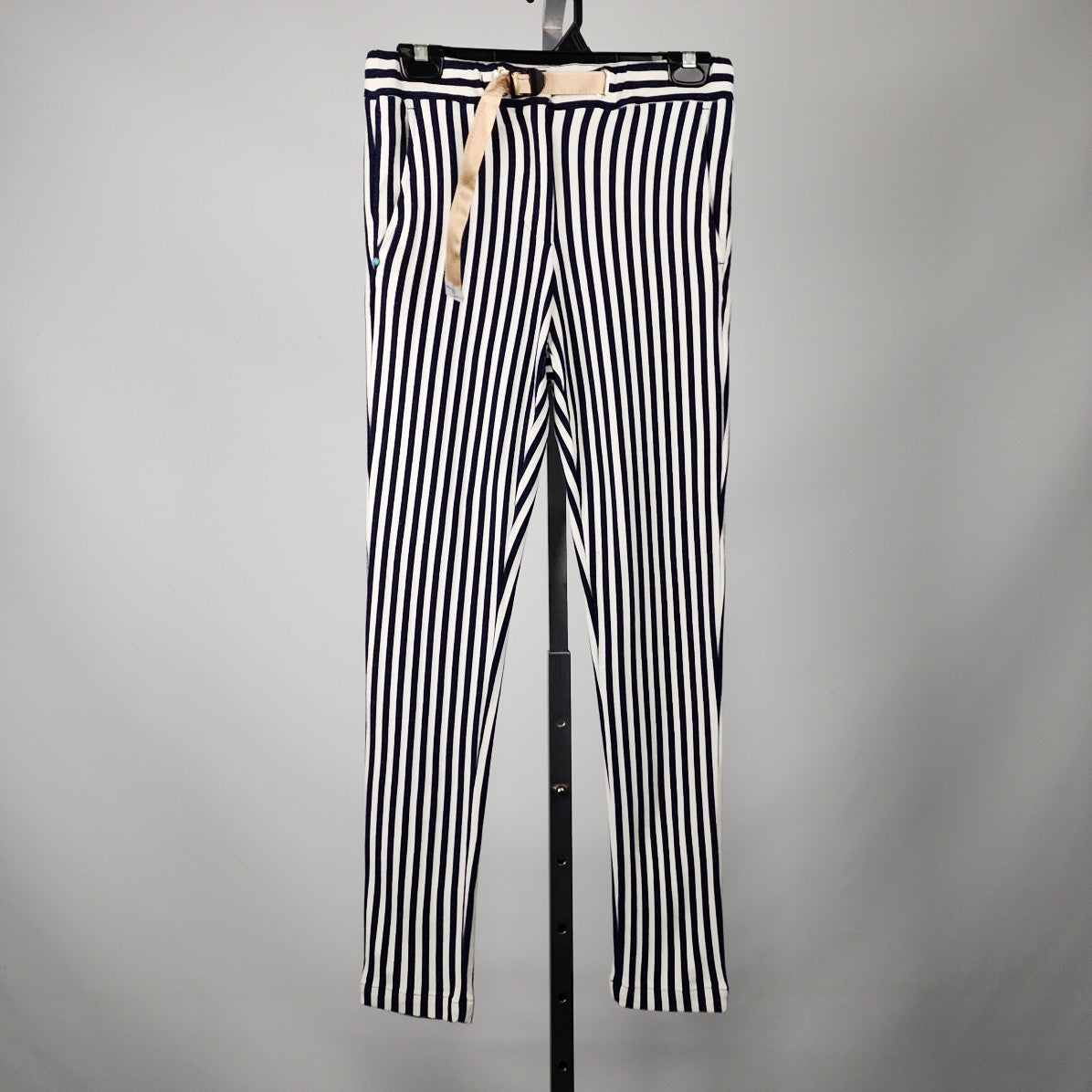 White Sand 88 Navy Striped Slim Leg Pants Size 2