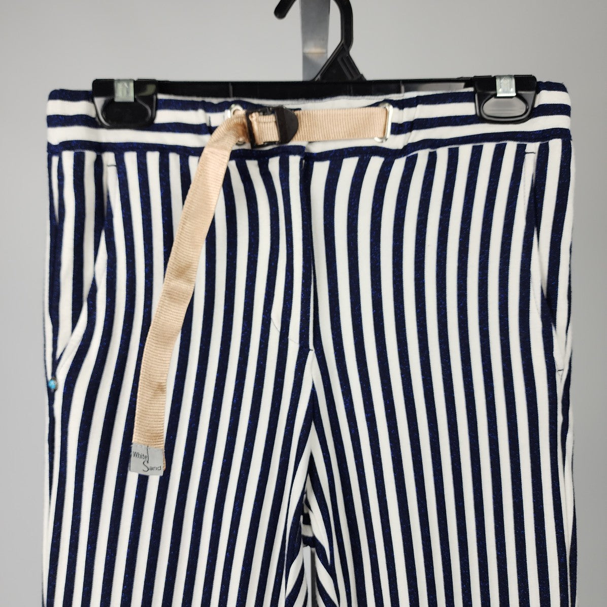 White Sand 88 Navy Striped Slim Leg Pants Size 2