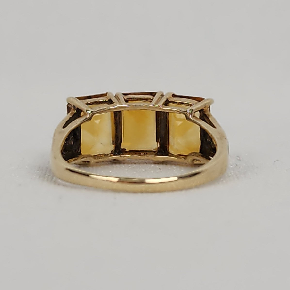 10k Gold Emerald Cut Citrine Ring Size 7