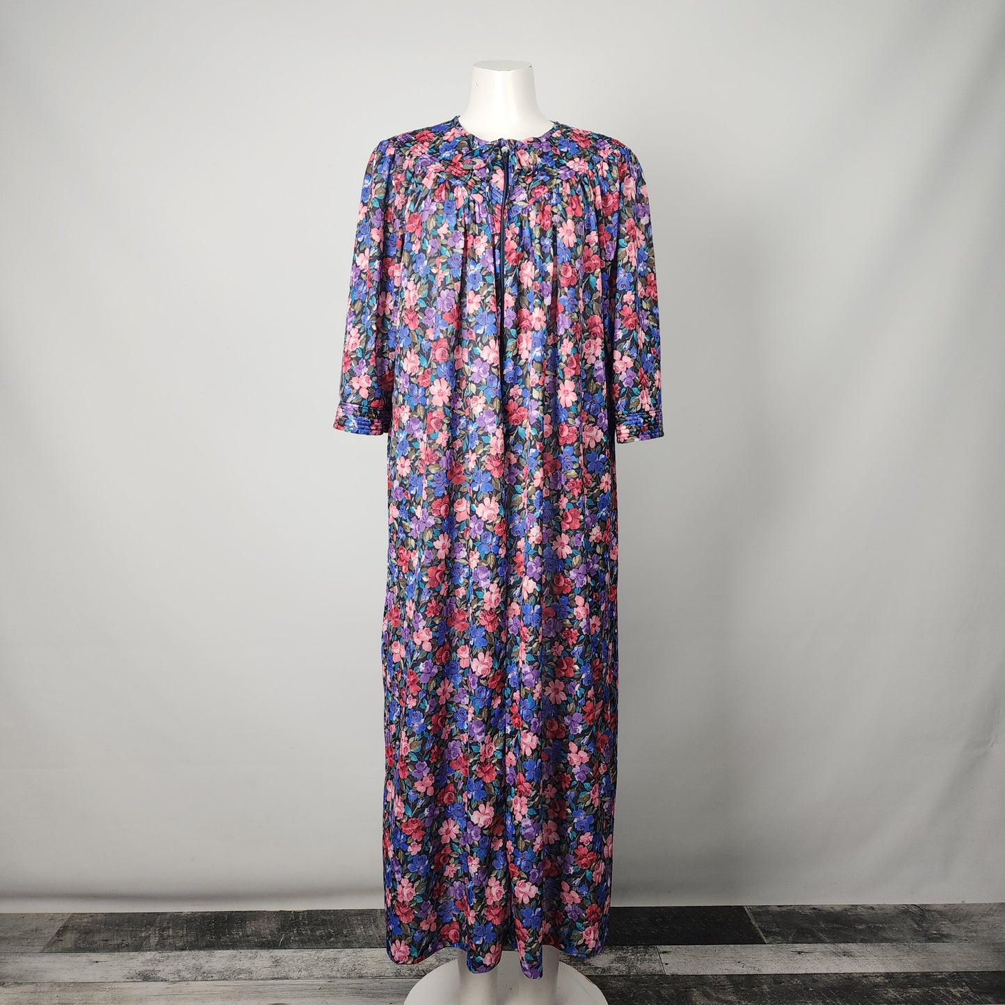 Vintage Carny G Floral Print Night Gown Dress Size M/L