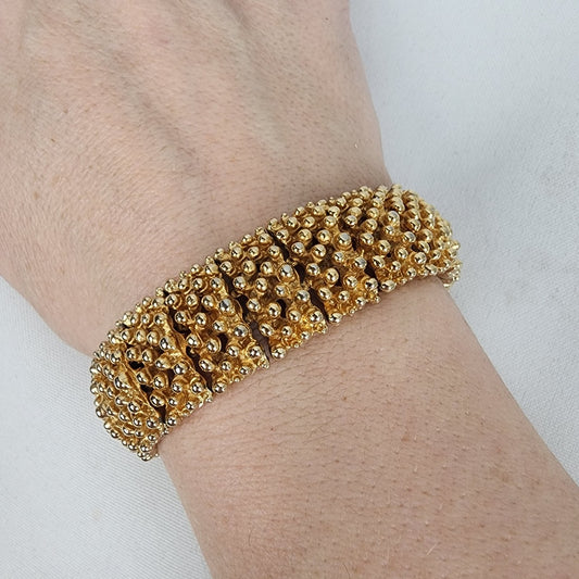 Vintage Sarah Coventry Gold Textured Link Bracelet