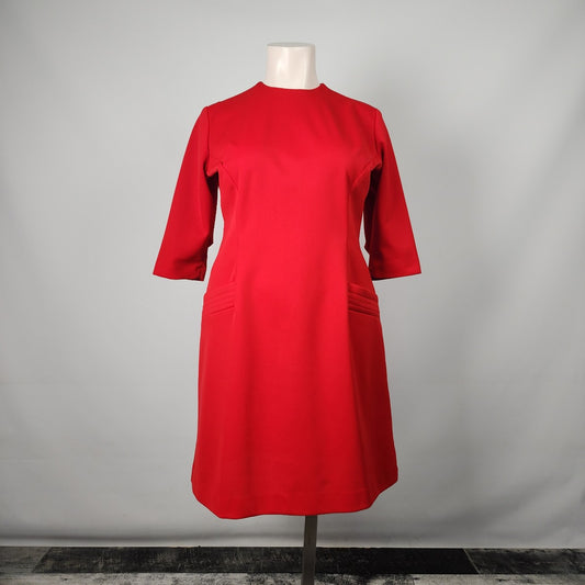 Vintage Handmade Red Long Sleeve Sheath Dress Size XL