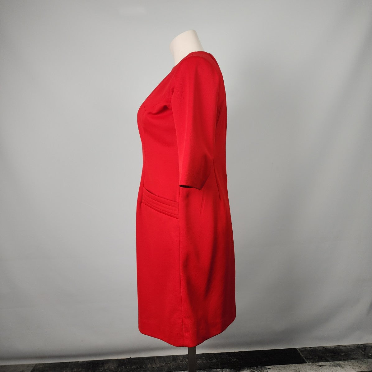 Vintage Handmade Red Long Sleeve Sheath Dress Size XL