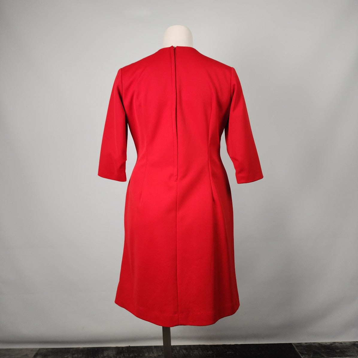 Vintage Handmade Red Long Sleeve Sheath Dress Size XL