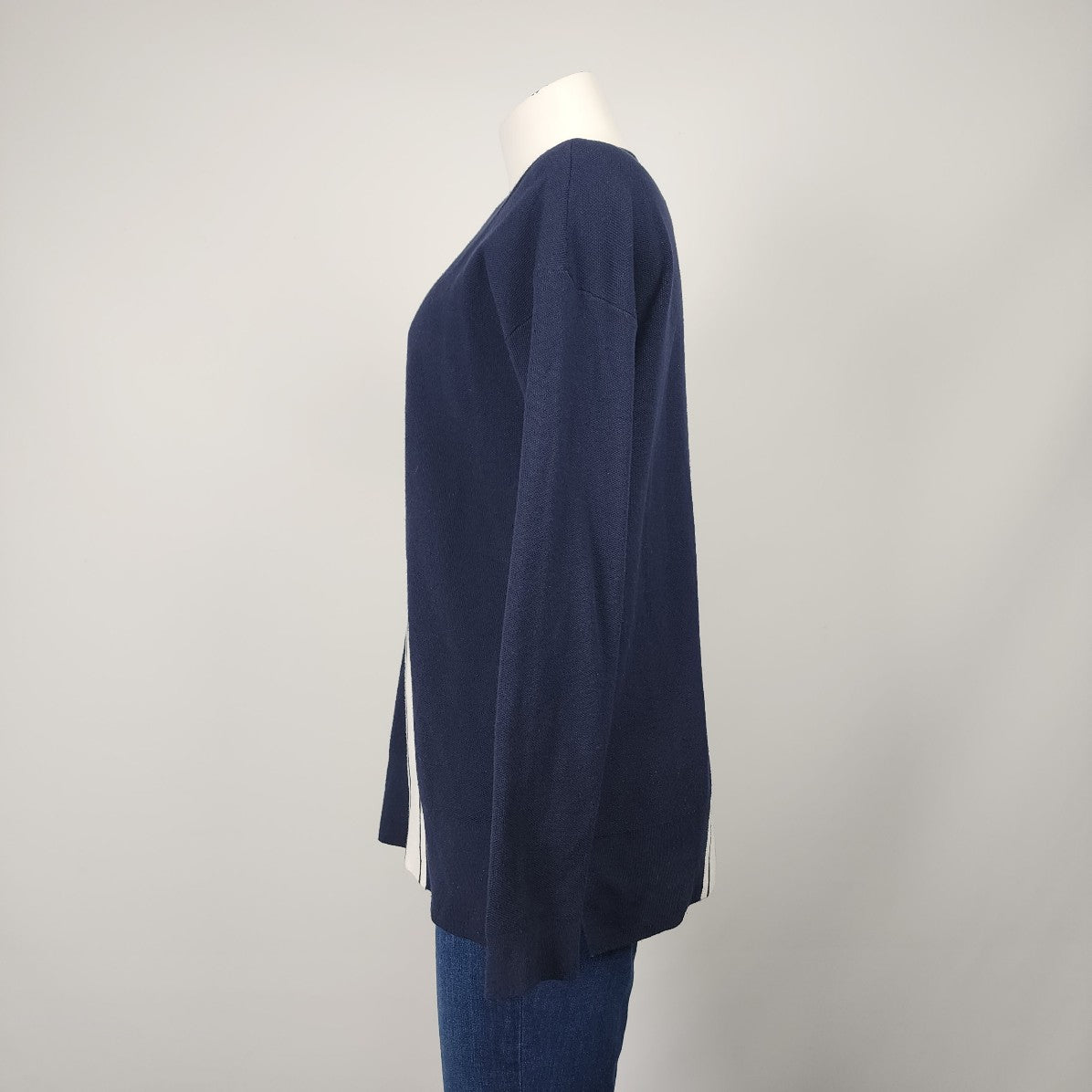 Athleta Navy Blue Cotton Knit Sweater Size S/M