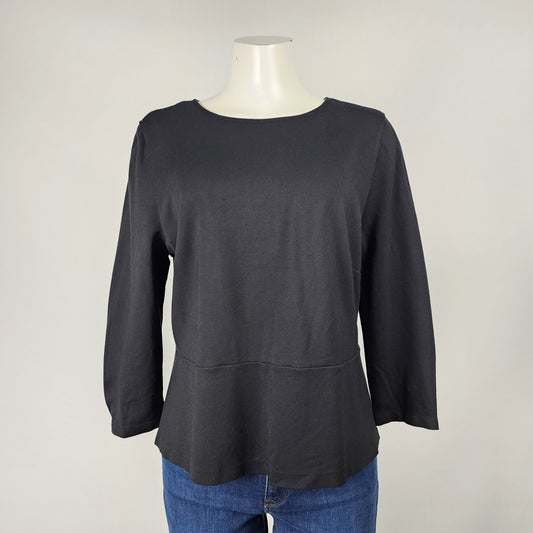 Lord & Taylor Black Long Sleeve Top Size L