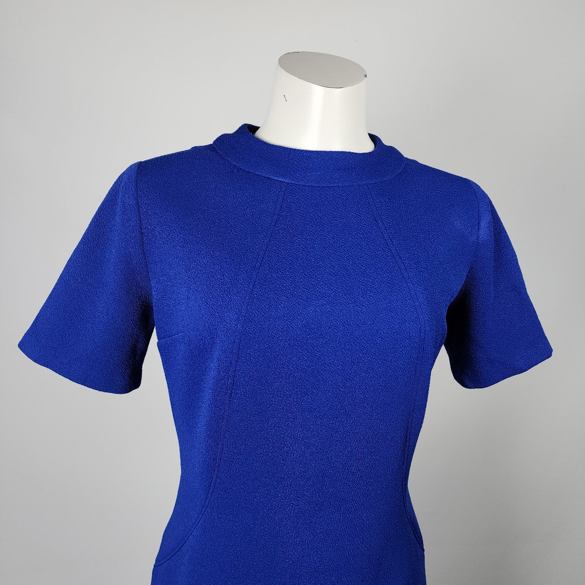 Vintage Blue Short Sleeve Sheath Dress Size S/M