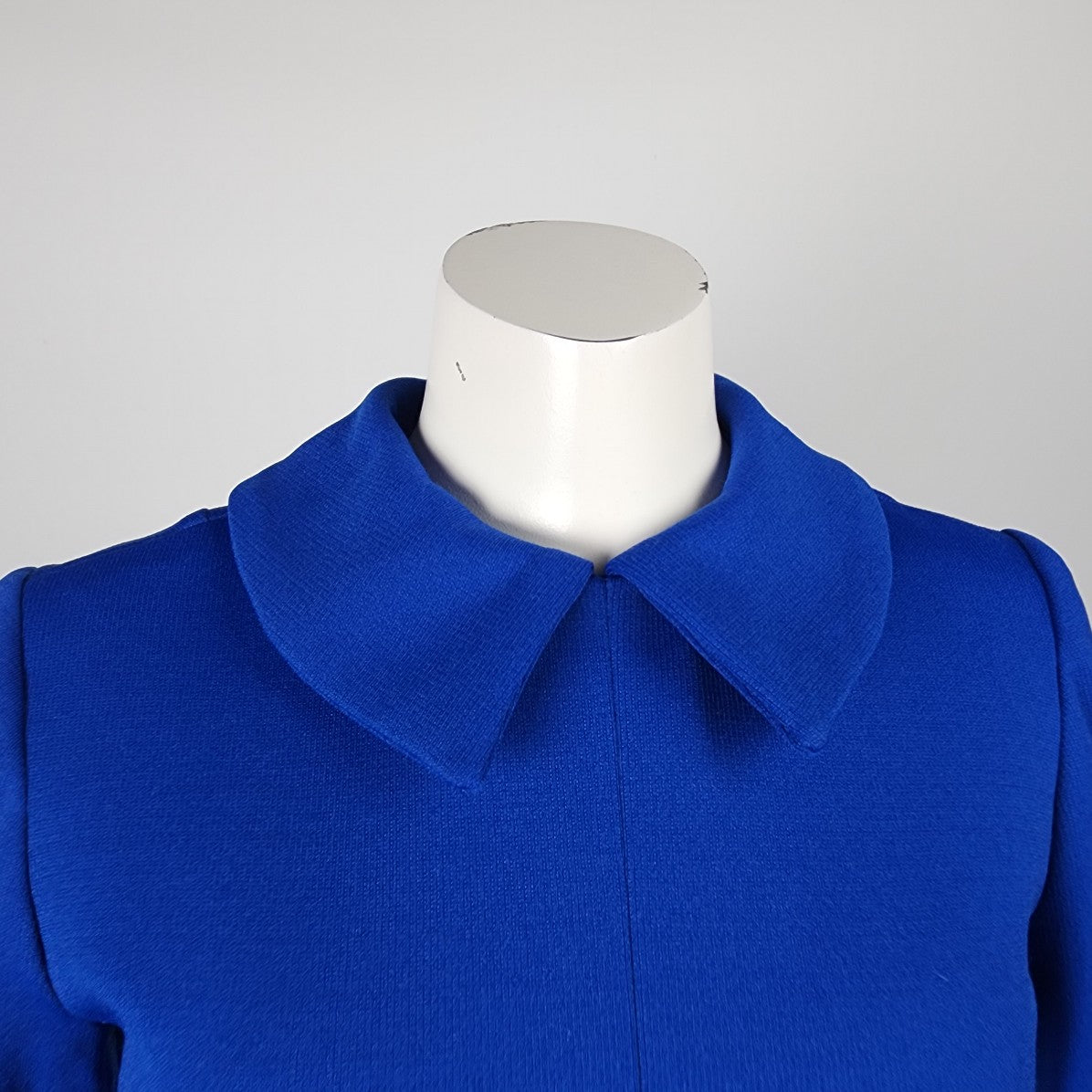 Vintage Blue Long Sleeve Collared Sheath Dress Size S