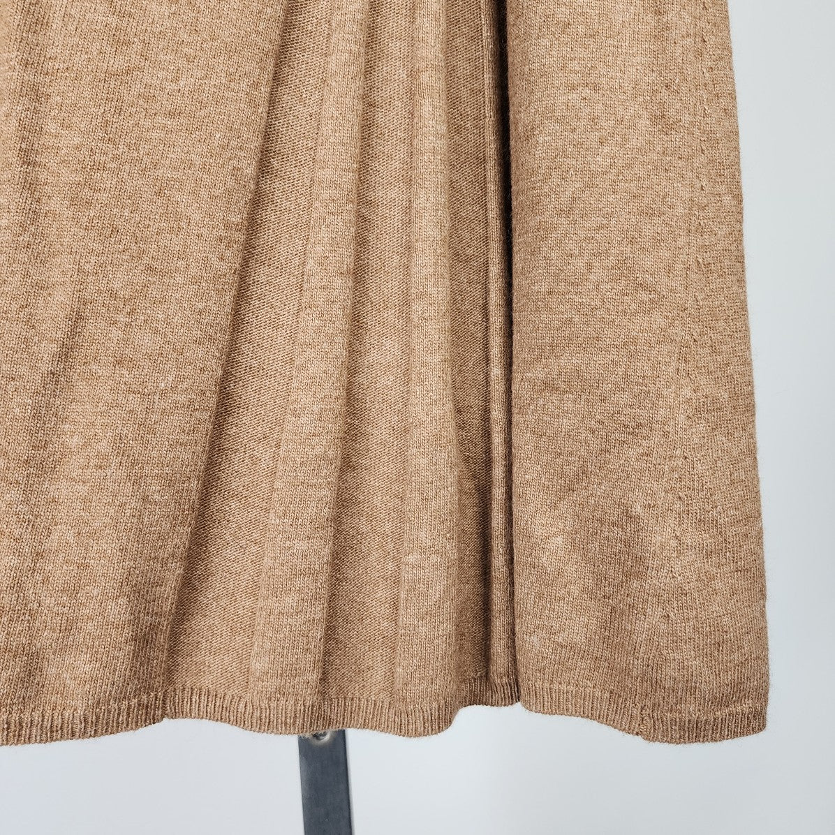 Olsen Brown Wool Knit Pleated Skirt Size XL